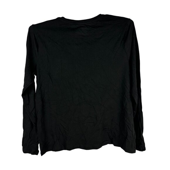 Time And Tru Black Long Sleeve Tee Large 12 14 Standard Fit Crew Neck New - Picture 2 of 6